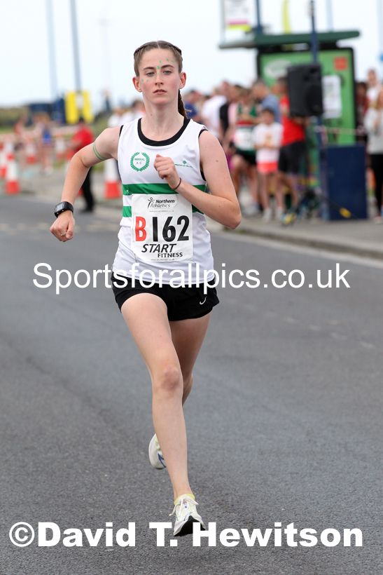 Womens under-17s 2021 Northern 6 and 4 Stage and Young Athletes Road Relays, Redcar. Photo: David T. Hewitson/Sports for All Pics